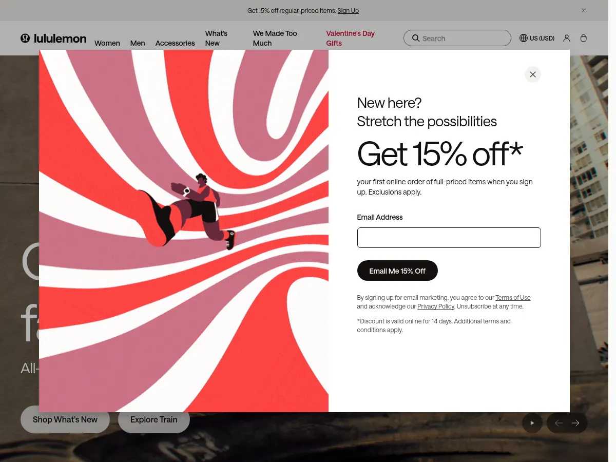Lululemon Athletica Screenshot