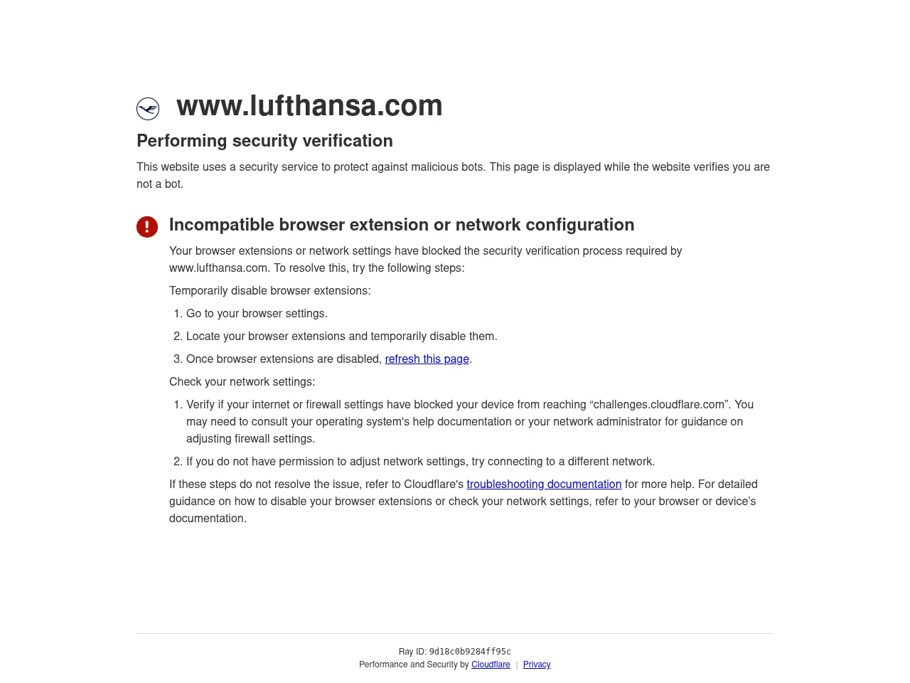 Lufthansa Screenshot