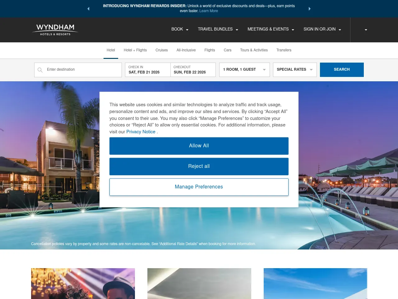 Wyndham Hotels & Resorts Screenshot