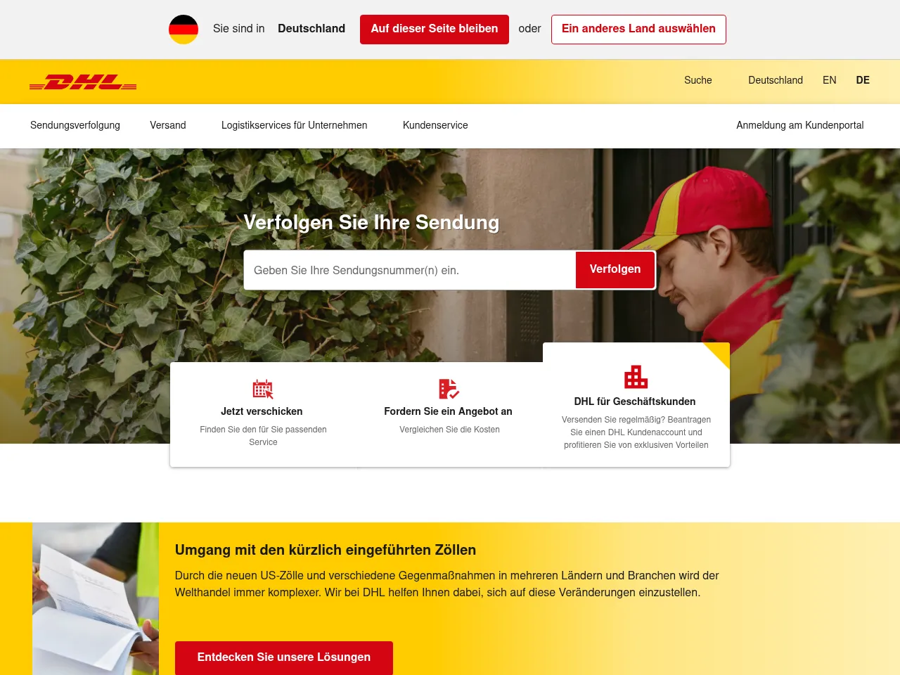 DHL Screenshot