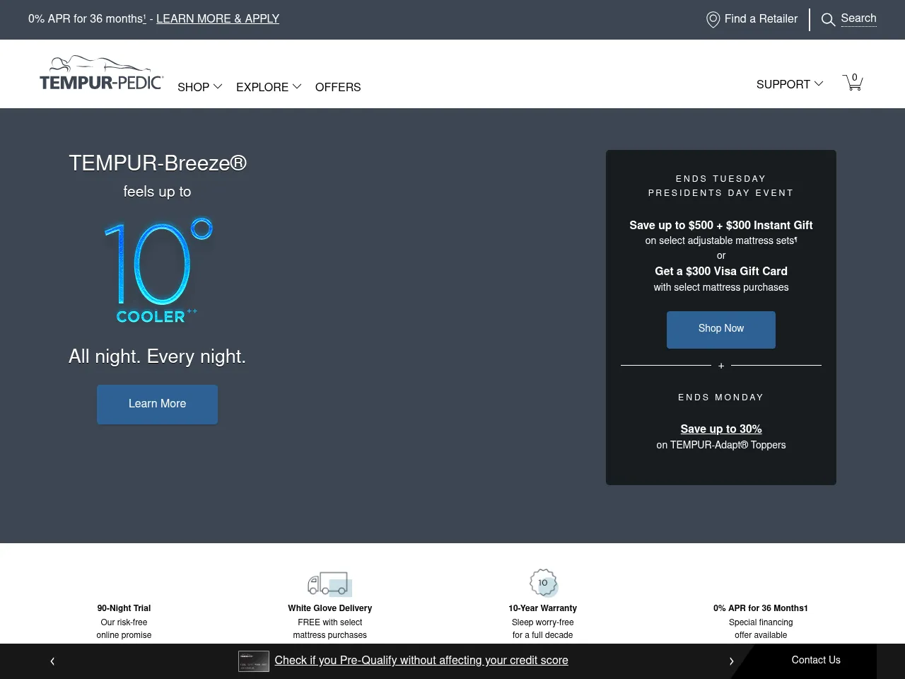 Tempur-Pedic Screenshot