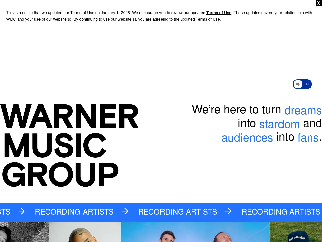 Warner Music Group Screenshot