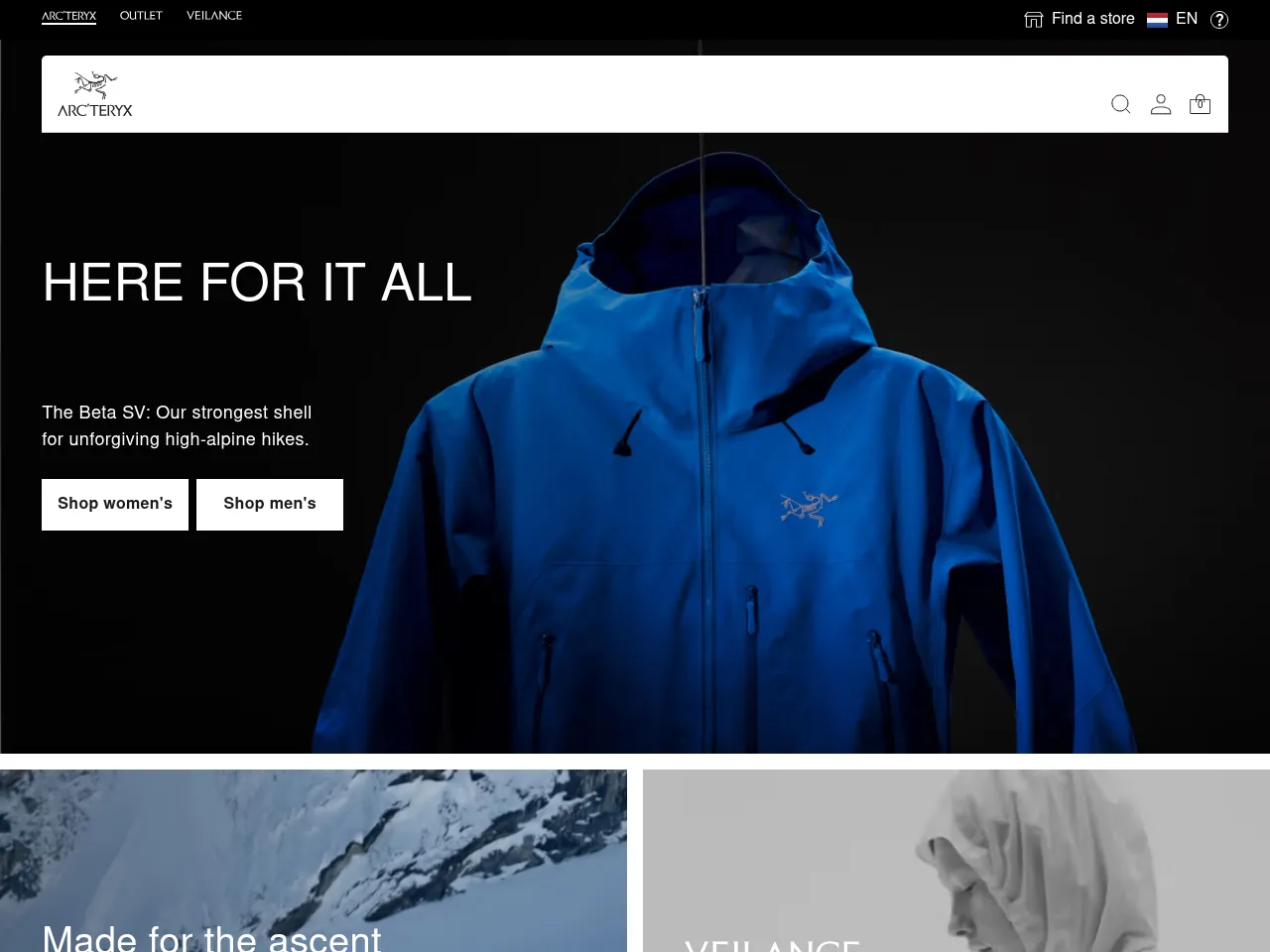 Arc'teryx Screenshot