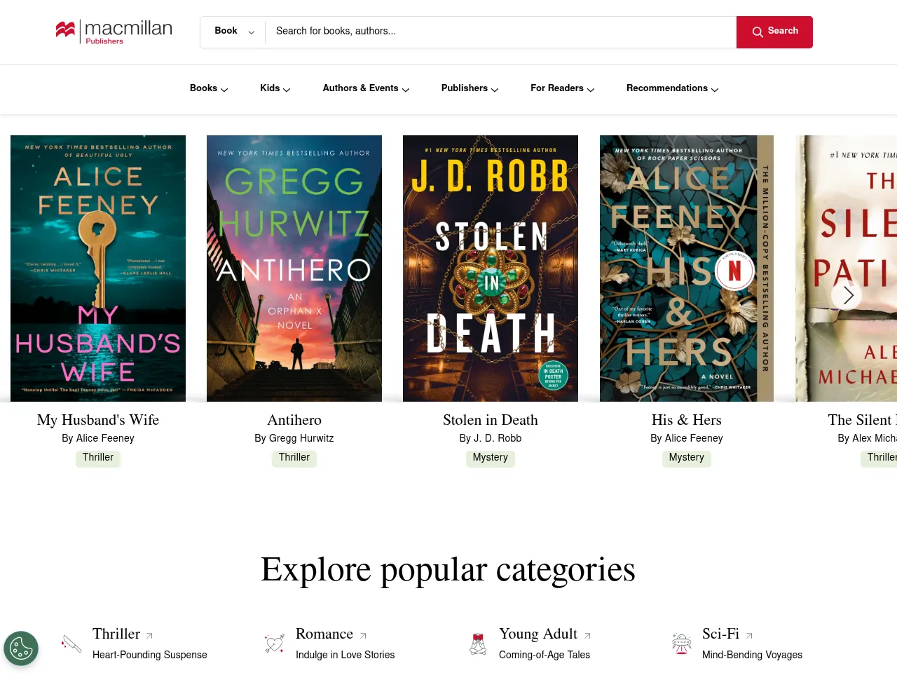 Macmillan Publishers Screenshot