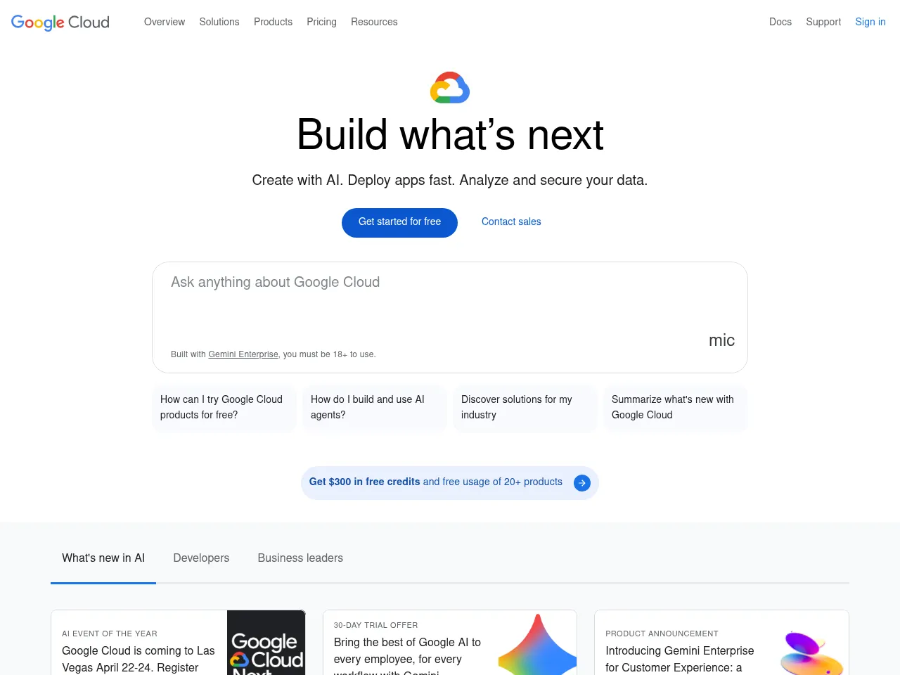 Google Cloud Screenshot
