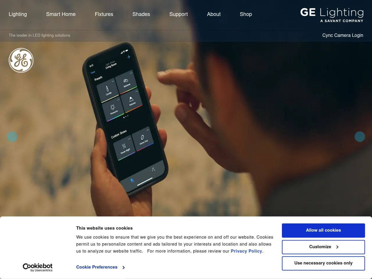 GE Lighting Screenshot