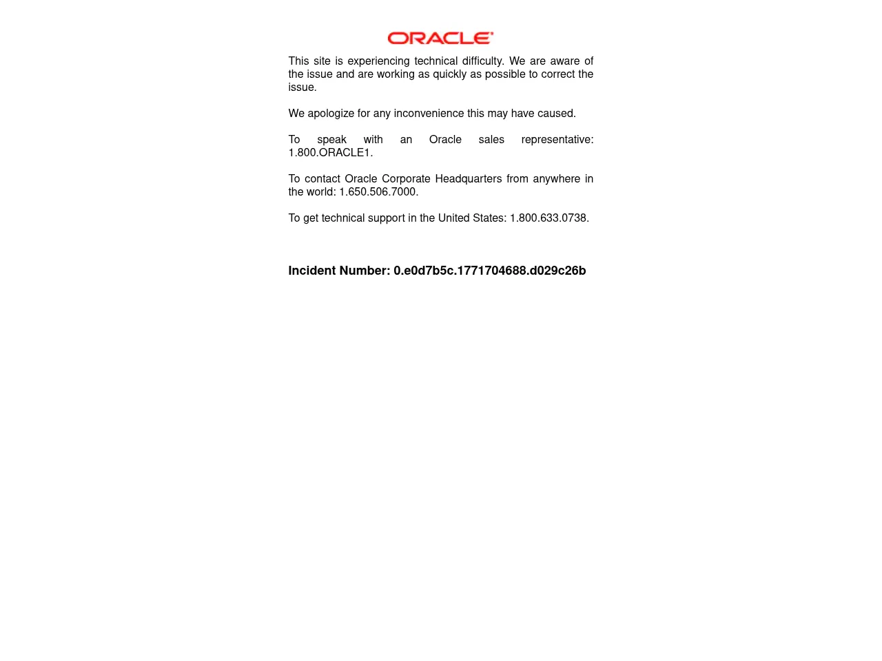 Oracle Cloud Screenshot